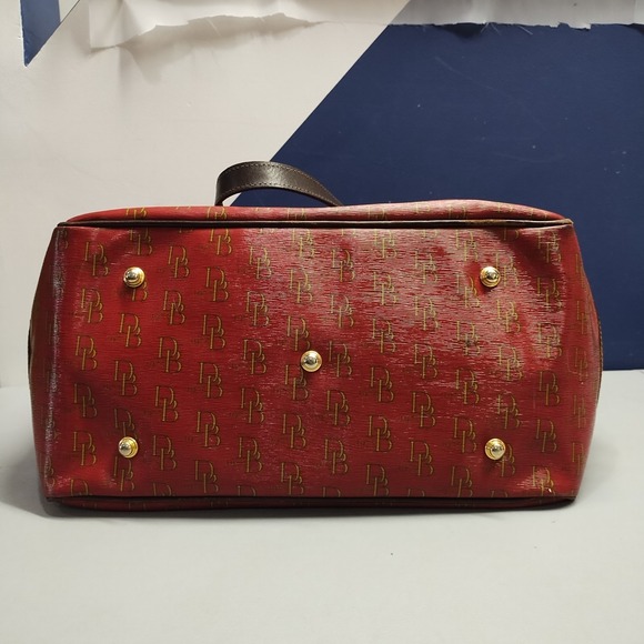 Dooney & Bourke Tote Handbag Womens Multi All Over Logo Print Buckle Closure - Picture 5 of 14